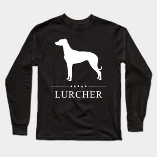 Lurcher Dog White Silhouette Long Sleeve T-Shirt